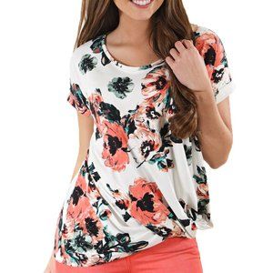 LAST ONE!  Floral knot top